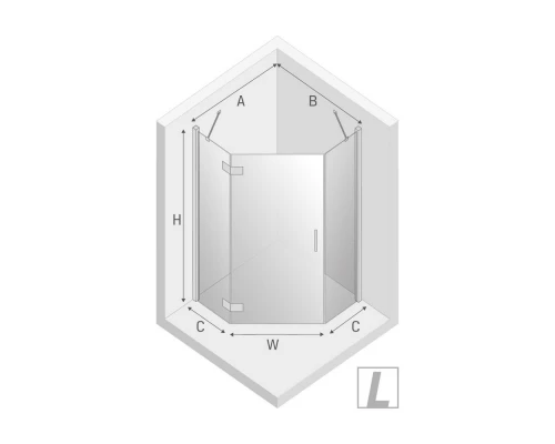 Душевое ограждение NEW TRENDY NEW AZURA L 90x90x195 K-0337 (хром) Elit-san.ru