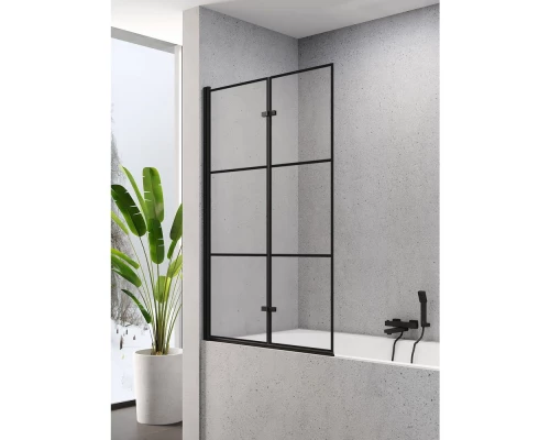 Шторка для ванны NEW TRENDY SUPERIA BLACK 100 см P-0054 L (черный) Elit-san.ru