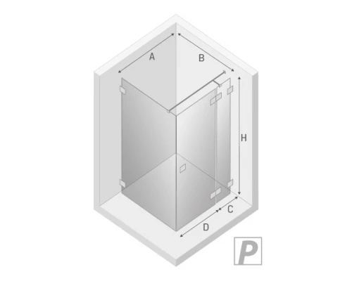 Душевое ограждение NEW TRENDY EVENTA R 90x110x200 EXK-4508 (хром) Elit-san.ru