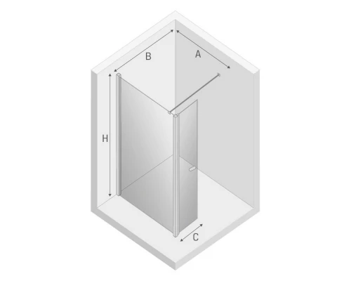 Душевое ограждение NEW TRENDY NEW SOLEO 100x195 K-0345 (хром) Elit-san.ru