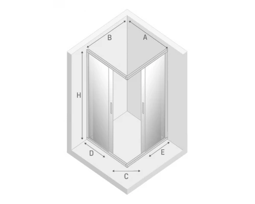 Душевое ограждение NEW TRENDY NEW PRAKTIC 90x100x195 K-0492 (хром) Elit-san.ru