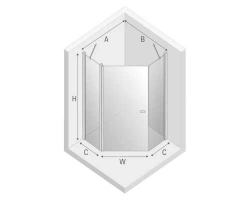 Душевое ограждение NEW TRENDY NEW SOLEO 90x90x195 K-0607 (хром) Elit-san.ru