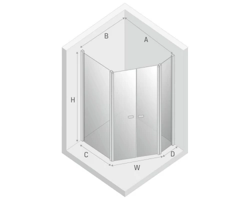 Душевое ограждение NEW TRENDY NEW SOLEO 100x80x195 K-0611 (хром) Elit-san.ru