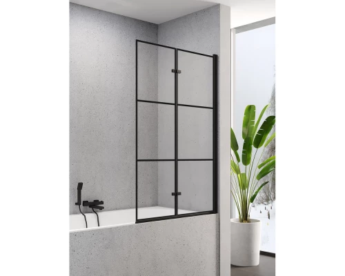 Шторка для ванны NEW TRENDY SUPERIA BLACK 100 см P-0055 R (черный) Elit-san.ru