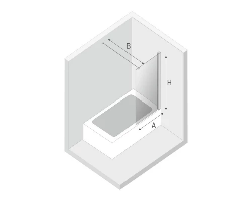 Шторка для ванны NEW TRENDY NEW SOLEO BLACK 80x140 P-0080-WP (черный) Elit-san.ru