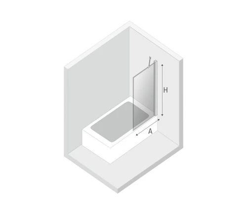 Шторка для ванны NEW TRENDY NEW SOLEO BLACK 60x140 P-0093 (черный) Elit-san.ru