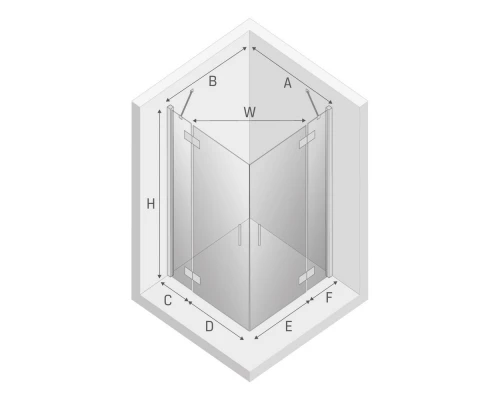 Душевое ограждение NEW TRENDY NEW RENOMA 2D 80x110x195 D-0103A/D-0375A (хром) Elit-san.ru