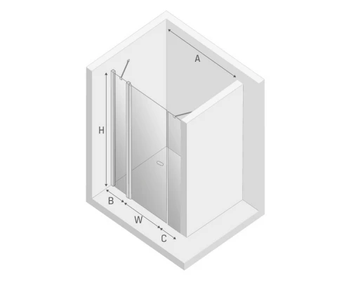 Дверь в нишу NEW TRENDY NEW SOLEO PLUS 120x195 D-0172A (хром) Elit-san.ru