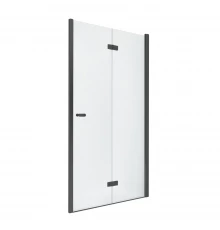 Дверь в нишу NEW TRENDY NEW SOLEO BLACK складные R 80x195 D-0222A (черный)