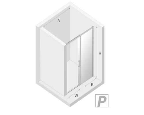 Дверь в нишу NEW TRENDY PRIME BLACK 110х200 R D-0319A (черный) Elit-san.ru