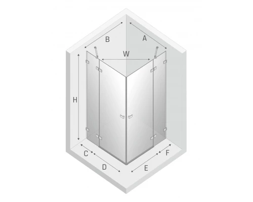 Душевое ограждение NEW TRENDY AVEXA GOLD SHINE 120x120x200 EXK-1707 (золото) Elit-san.ru