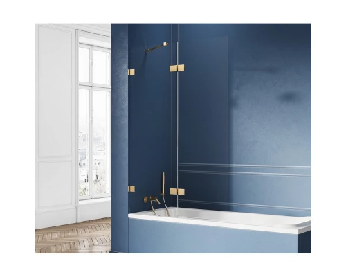 Шторка для ванны NEW TRENDY AVEXA GOLD BRUSHED 130x150 EXK-2016 L (брашированное золото) Elit-san.ru