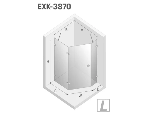 Душевое ограждение NEW TRENDY AVEXA WHITE L 100x80x200 EXK-3870 (белый) Elit-san.ru