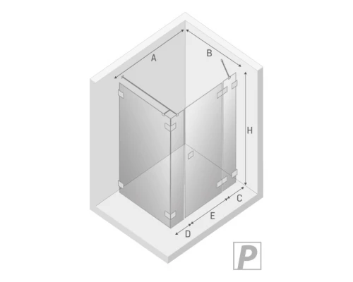 Душевое ограждение NEW TRENDY EVENTA PLUS R 110x80x200 EXK-4554 (хром) Elit-san.ru