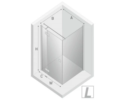 Душевое ограждение NEW TRENDY REFLEXA BLACK L 80x110x200 EXK-4920 (черный) Elit-san.ru