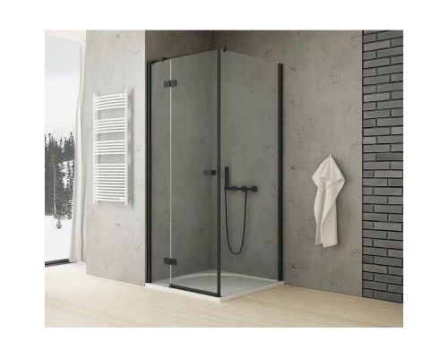 Душевое ограждение NEW TRENDY REFLEXA BLACK L 100x80x200 EXK-4938 (черный) Elit-san.ru