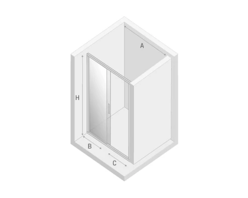 Дверь в нишу NEW TRENDY NEW CORRINA 100x195 D-0089A (хром) Elit-san.ru