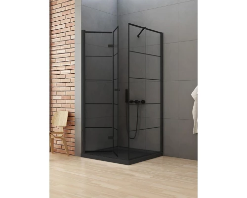 Душевое ограждение NEW TRENDY NEW SOLEO BLACK L 90x90x195 D-0289A/D-0120B (черный) Elit-san.ru