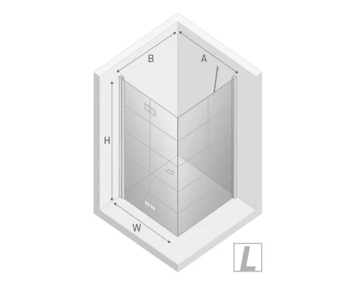 Душевое ограждение NEW TRENDY NEW SOLEO BLACK L 90x90x195 D-0289A/D-0120B (черный) Elit-san.ru