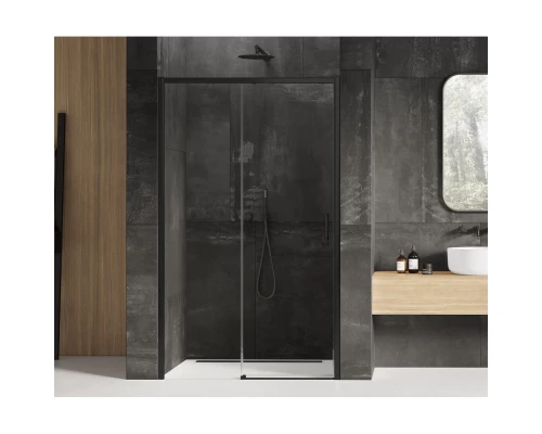 Дверь в нишу NEW TRENDY PRIME BLACK 110х200 L D-0318A (черный) Elit-san.ru