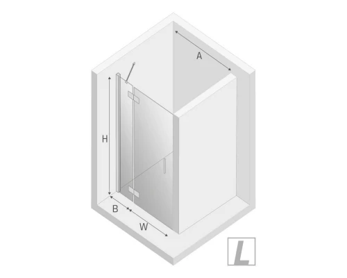 Дверь в нишу NEW TRENDY NEW RENOMA BLACK L 110x195 D-0364A (черный) Elit-san.ru