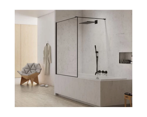 Шторка для ванны NEW TRENDY NEW MODUS BLACK 90x150 EXK-1934-WP (черный) Elit-san.ru