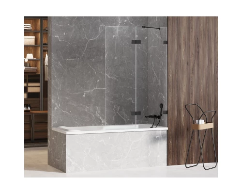 Шторка для ванны NEW TRENDY AVEXA BLACK 100x150 EXK-1983 R (черный) Elit-san.ru