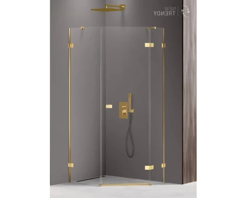Душевое ограждение NEW TRENDY AVEXA GOLD SHINE R 100x80x200 EXK-3850 (золото) Elit-san.ru