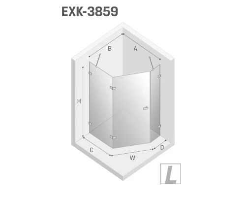 Душевое ограждение NEW TRENDY AVEXA GOLD BRUSHED L 100x80x200 EXK-3859 (брашированное золото) Elit-san.ru