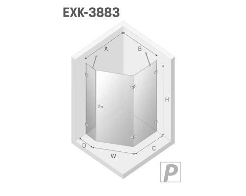 Душевое ограждение NEW TRENDY AVEXA BLACK R 100x80x200 EXK-3883 (черный) Elit-san.ru