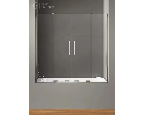 Шторка для ванны NEW TRENDY SMART 180x150 EXK-4108 (хром) Elit-san.ru