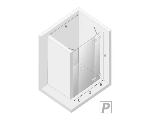 Дверь в нишу NEW TRENDY EVENTA PLUS R 110x200 EXK-4461 (хром) Elit-san.ru