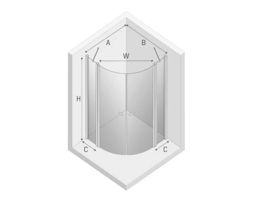 Душевое ограждение NEW TRENDY NEW SOLEO  80x80x195 K-0418 (хром) Elit-san.ru