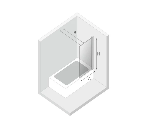 Шторка для ванны NEW TRENDY NEW SOLEO BLACK 90x140 P-0096-WP (черный) Elit-san.ru