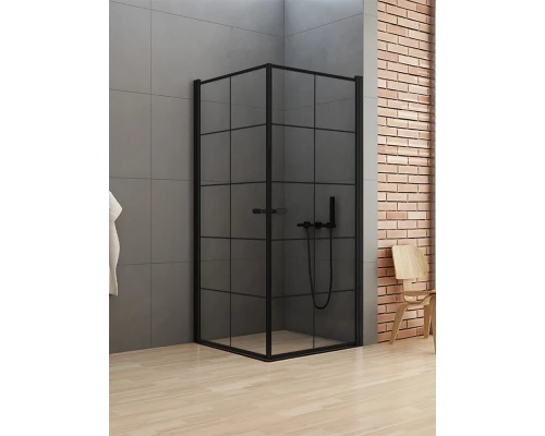 Душевое ограждение NEW TRENDY NEW SOLEO BLACK 90x90x195 D-0285A/D-0285A (черный) Elit-san.ru