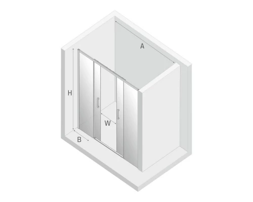 Дверь в нишу NEW TRENDY PRIME 160x200 D-0336A (хром) Elit-san.ru