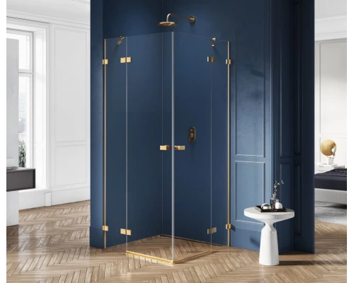 Душевое ограждение NEW TRENDY AVEXA GOLD BRUSHED 80x90x200 EXK-1777 (брашированное золото) Elit-san.ru