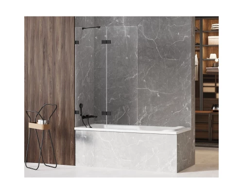 Шторка для ванны NEW TRENDY AVEXA BLACK 130x150 EXK-1988 L (черный) Elit-san.ru