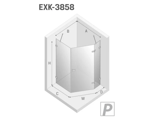 Душевое ограждение NEW TRENDY AVEXA GOLD BRUSHED R 100x80x200 EXK-3858 (брашированное золото) Elit-san.ru