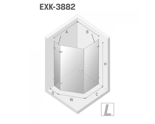 Душевое ограждение NEW TRENDY AVEXA BLACK L 100x80x200 EXK-3882 (черный) Elit-san.ru