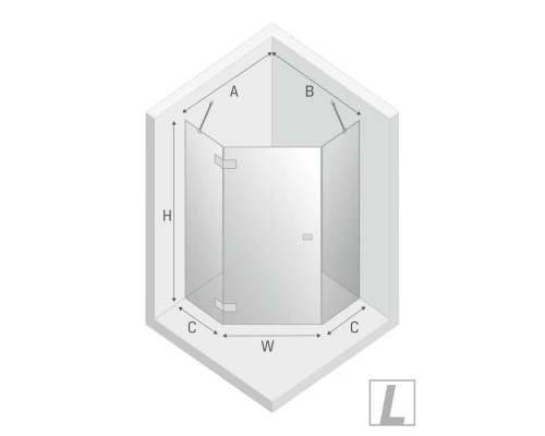 Душевое ограждение NEW TRENDY EVENTA L 90x90x200 EXK-4613 (хром) Elit-san.ru