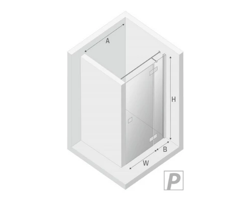 Дверь в нишу NEW TRENDY REFLEXA BLACK R 90x200 EXK-4901 (черный) Elit-san.ru