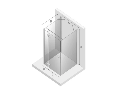 Душевое ограждение NEW TRENDY REFLEXA BLACK L 80x80x200 EXK-4999 (черный) Elit-san.ru