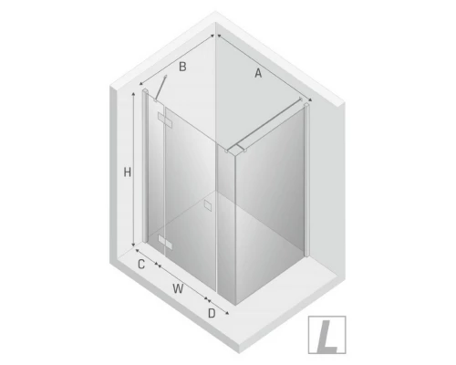 Душевое ограждение NEW TRENDY REFLEXA PLUS L 130x90x200 EXK-5092 (хром) Elit-san.ru