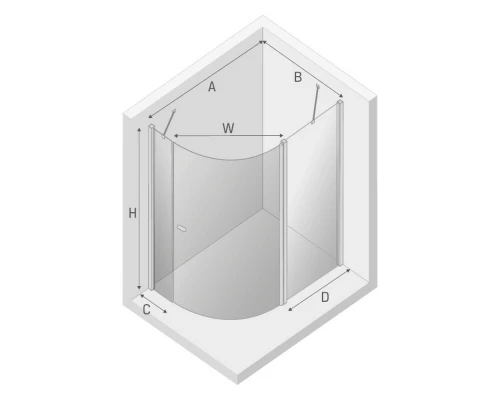 Душевое ограждение NEW TRENDY NEW SOLEO  120x85x195 K-0422 (хром) Elit-san.ru