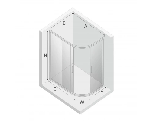 Душевое ограждение NEW TRENDY NEW MAXIMA 100x80x195 K-0577 (хром) Elit-san.ru
