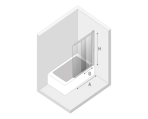 Шторка для ванны NEW TRENDY SENSI 100x150 P-0038 (хром) Elit-san.ru
