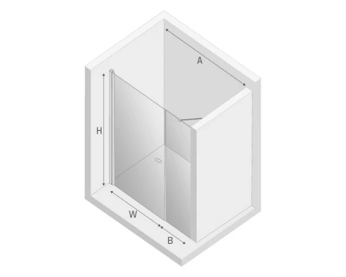 Дверь в нишу NEW TRENDY NEW SOLEO PLUS 120x195 D-0141A/D-0094B (хром) Elit-san.ru