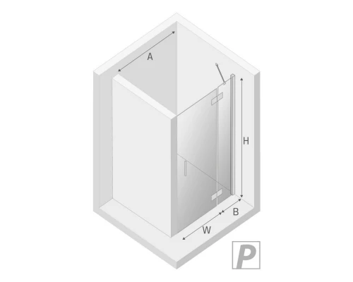 Дверь в нишу NEW TRENDY NEW RENOMA BLACK R 80x195 D-0194A (черный) Elit-san.ru