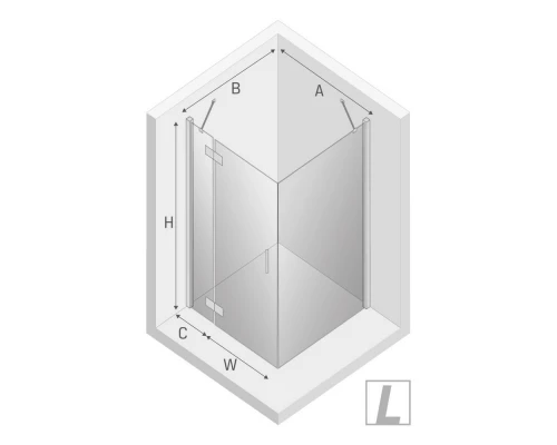 Душевое ограждение NEW TRENDY NEW RENOMA BLACK L 80x90x195 D-0201A/D-0111B (черный) Elit-san.ru